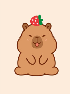 卡通水豚 卡皮巴拉 水豚插画 