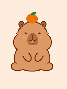 卡通水豚 卡皮巴拉 水豚插画 