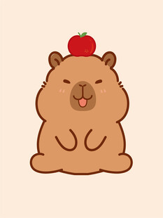 卡通水豚 卡皮巴拉 水豚插画 