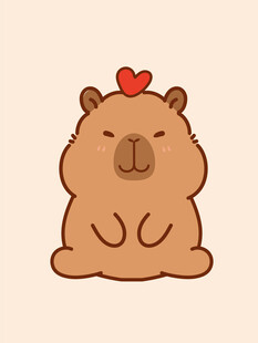 卡通水豚 卡皮巴拉 水豚插画 