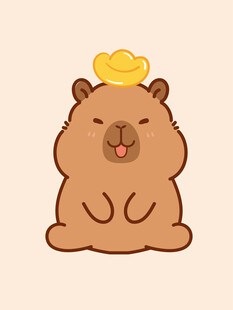 卡通水豚 卡皮巴拉 水豚插画 