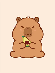 卡通水豚 卡皮巴拉 水豚插画 