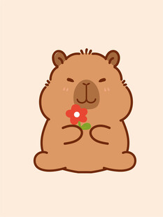 卡通水豚 卡皮巴拉 水豚插画 