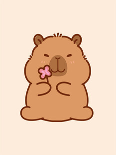 卡通水豚 卡皮巴拉 水豚插画 