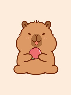 卡通水豚 卡皮巴拉 水豚插画 