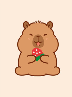 卡皮巴拉 水豚插画 卡通水豚 