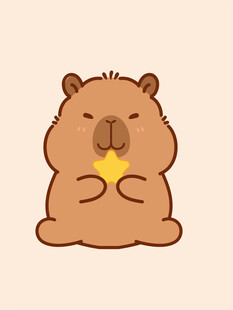 卡皮巴拉 水豚插画 卡通水豚 