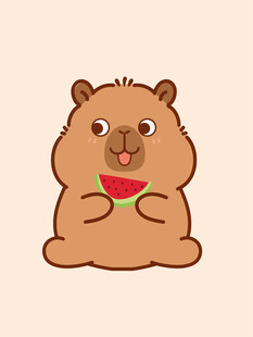 卡皮巴拉 水豚插画 卡通水豚 