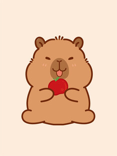 卡皮巴拉 水豚插画 卡通水豚 