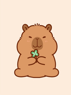 卡皮巴拉 水豚插画 卡通水豚 