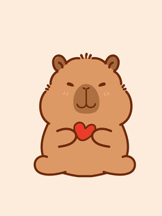 卡皮巴拉 水豚插画 卡通水豚 