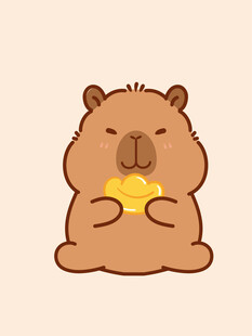 卡皮巴拉 水豚插画 卡通水豚 