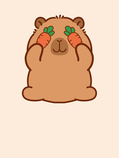 卡皮巴拉 水豚插画 卡通水豚 