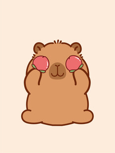 卡皮巴拉 水豚插画 卡通水豚 