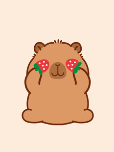 卡皮巴拉 水豚插画 卡通水豚 