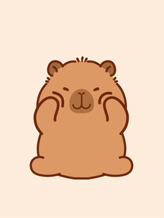 卡皮巴拉 水豚插画 卡通水豚 