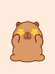 卡皮巴拉 水豚插画 卡通水豚 