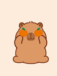 卡皮巴拉 水豚插画 卡通水豚 