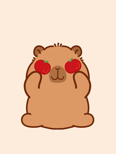 卡皮巴拉 水豚插画 卡通水豚 