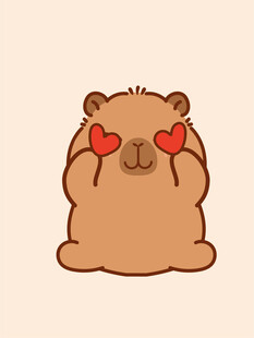 卡皮巴拉 水豚插画 卡通水豚 