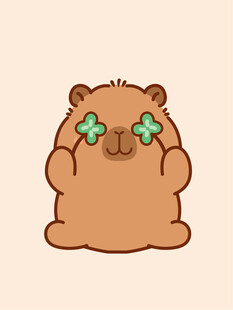 卡皮巴拉 水豚插画 卡通水豚 