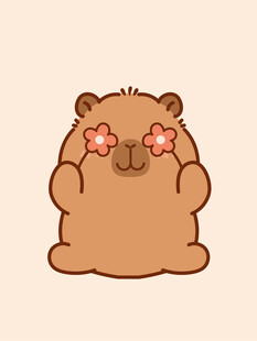 卡皮巴拉 水豚插画 卡通水豚 