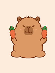 卡皮巴拉 水豚插画 卡通水豚 