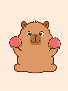 卡皮巴拉 水豚插画 卡通水豚 