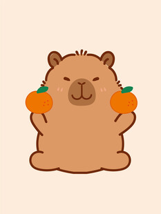 卡皮巴拉 水豚插画 卡通水豚 