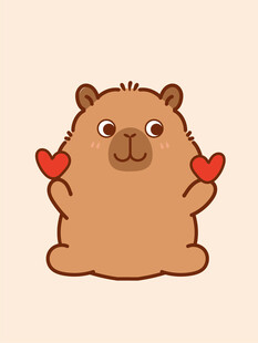 卡皮巴拉 水豚插画 卡通水豚 