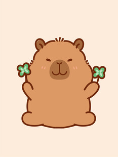 卡皮巴拉 水豚插画 卡通水豚 