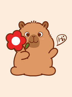 卡皮巴拉 水豚插画 卡通水豚 