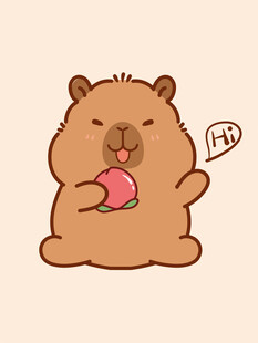 卡皮巴拉 水豚插画 卡通水豚 