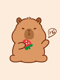 卡皮巴拉 水豚插画 卡通水豚 