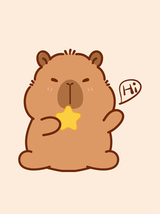 卡皮巴拉 水豚插画 卡通水豚 