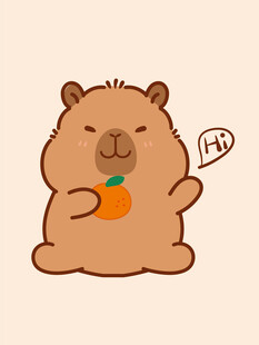 卡皮巴拉 水豚插画 卡通水豚 