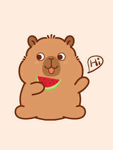 卡皮巴拉 水豚插画 卡通水豚 