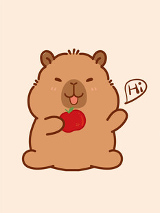 卡皮巴拉 水豚插画 卡通水豚 