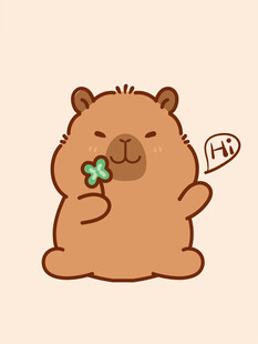 卡皮巴拉 水豚插画 卡通水豚 