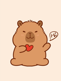 卡皮巴拉 水豚插画 卡通水豚 