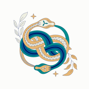 蛇年抽象插画设计