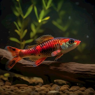 火红色观赏鱼