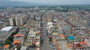 广东小镇道路航拍