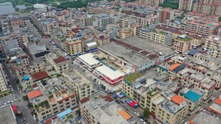 广东小镇道路航拍