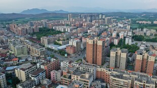 广东小镇道路航拍