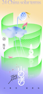 小暑节气宣传海报展板