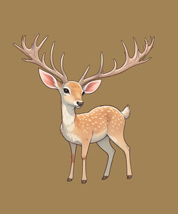 动漫动物梅花鹿