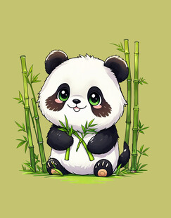 卡通漫画熊猫
