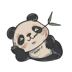 卡通悠闲熊猫图案设计