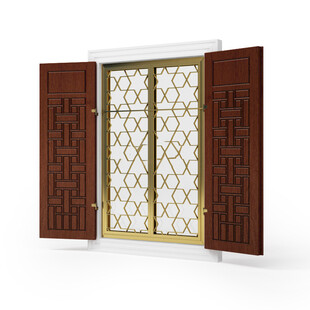 C4D模型 中式窗户